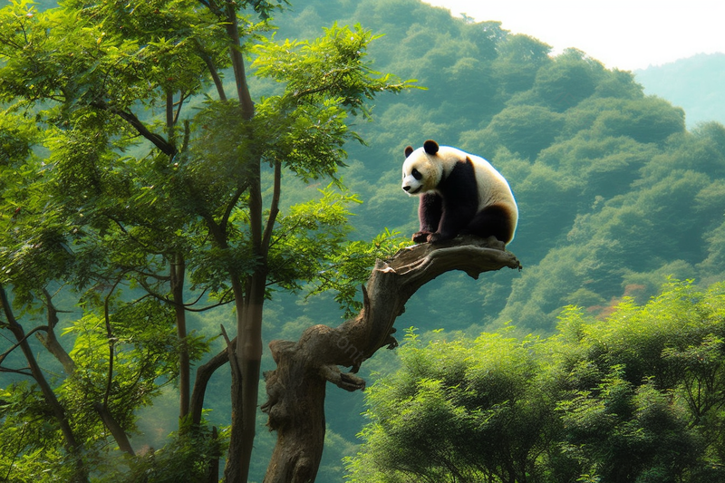 中国国宝大熊猫爬树户外活动野外摄影背景,高清,摄影图,摄影图片,图片大全,摄影图免费下载